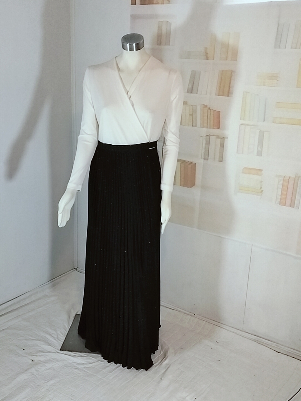 LuLaRoe Ivory Long Black Pearl Dress